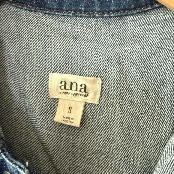 a.n.a|Jean long sleeve full length jumpsuit,Dark Denim,button down•cinched waist - Picture 7 of 12